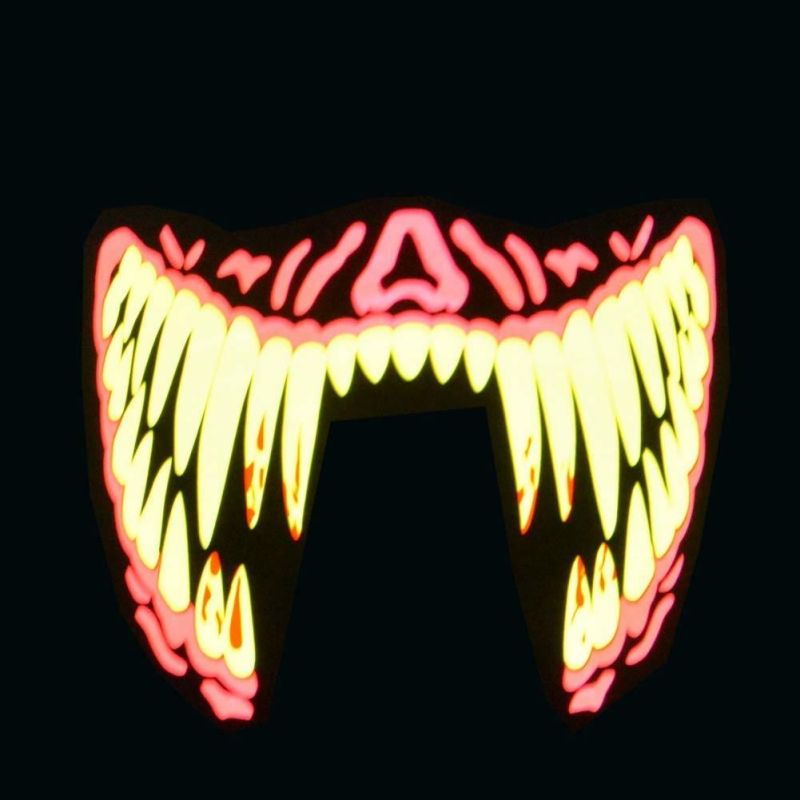 Halloween Zombies Teeth Music Mask LED Party Mask Sound Activated