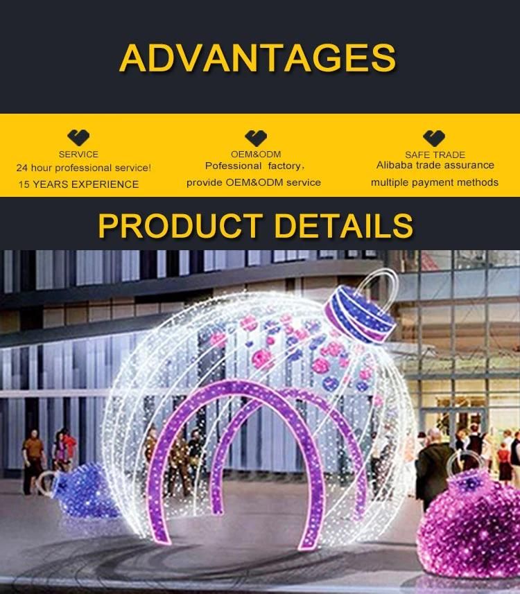 Design Christmas Decoration 3D Giant Arch Street Ball Motif Lights