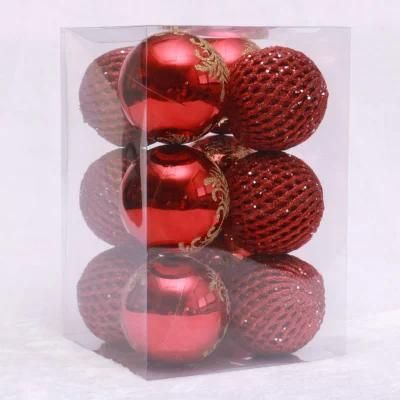 Hot Sale New Design Plastic Ball with Painted Hanging Ornament