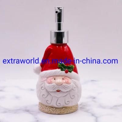Christmas Santa Claus Soap Dispenser Ceramic Finishing Bathroom Accessories
