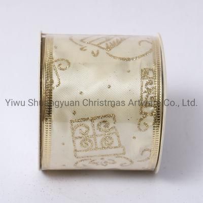 Christmas Ribbon Decor for Holiday Wedding Party Decoration Supplies Hook Ornament Craft Gifts