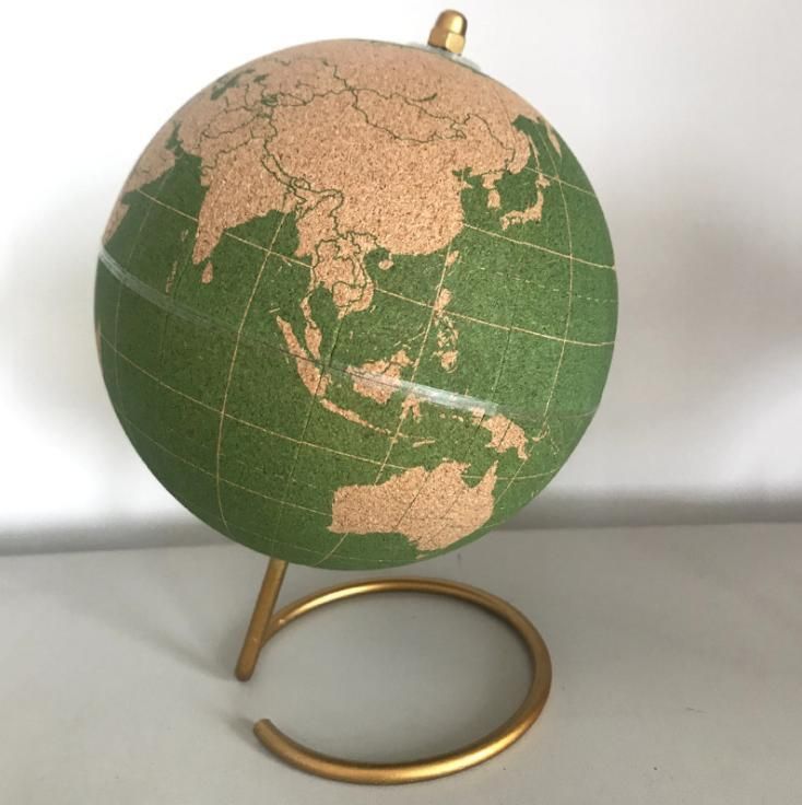 8 Inch Teaching Cork Globe with Push Pins Desktop Decoration Promotional Gift Office Decoration