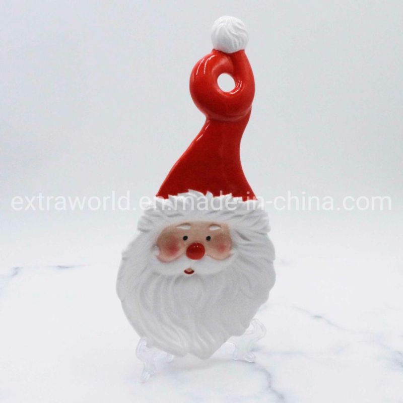 Customized Christmas Santa Hand-Painted Ceramic Spoon Home Decor