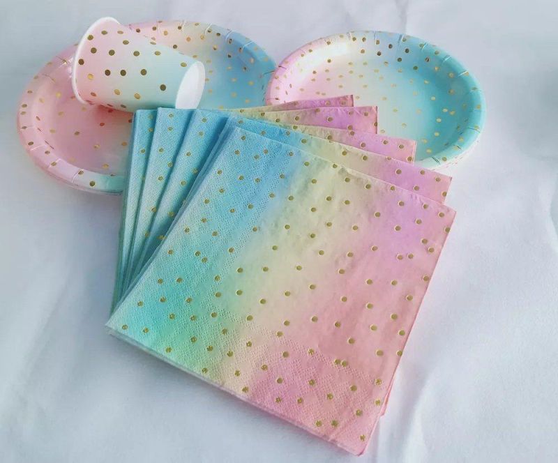 Customized Paper Napkin Serviettes High Quality Dye Color Restaurant Napkin Serviettes Disposable Dinner Paper Napkin