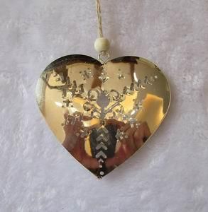 17*8.8cm Metal Heart for Home Decoration Supplies Christmas Ornament Craft Gifts