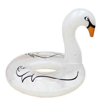 13inflatable Pearlite White with Feather Swan Summer Outdoor Swimming Pool Ring for Adults