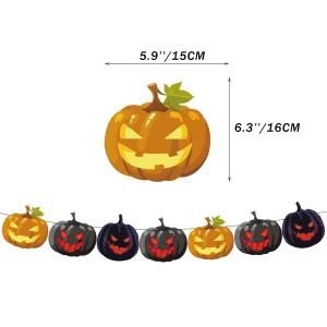 Cute Pumpkin Halloween Banner Wall Hanging Paper Garland Home Decor