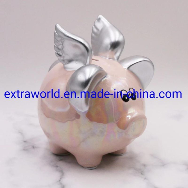 Custom Ceramic Piggy Bank Money Saving Box for Promotion Gift