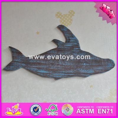 2017 Wholesale Best Wooden Wall Decoration Ideas, New Design Fish Shape Wooden Wall Decoration Ideas W09d018