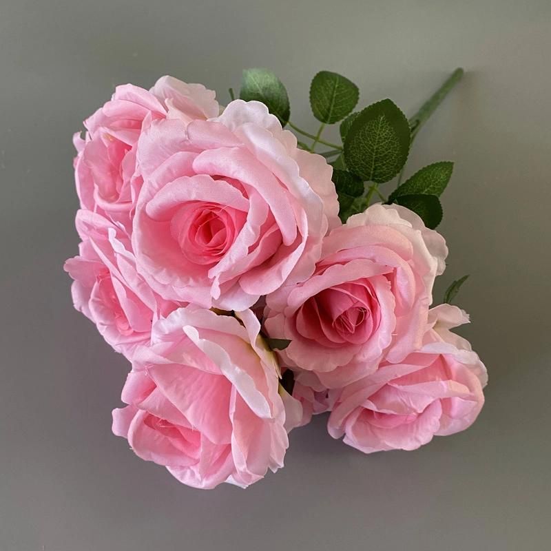 Wholesale High Quality 9 Heads Rose Flower Bunches