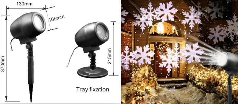 Vintage Christmas Decorations LED Projector Stage Moving Projection Snowflake Motif Light with Mini LED