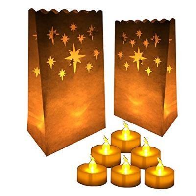 Electronicheart 10PCS Paper Lantern Bag Tea Light Candle Holder for Home Romantic Wedding Party Decoration