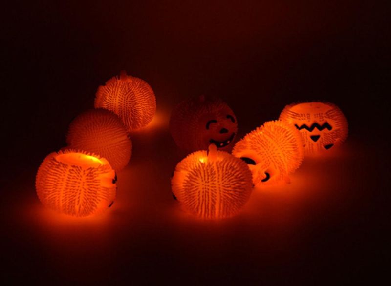Pumpkin Ball Light up Flashing Spiky Ball Bundle Halloween Toy