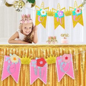 Theme Party Decoration Kids Birthday Party Banner Crown Set