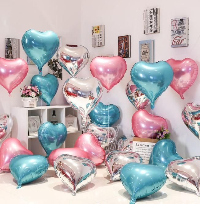Wedding Birthday Party Decoration Love Heart Shape Aluminum Foil Balloon