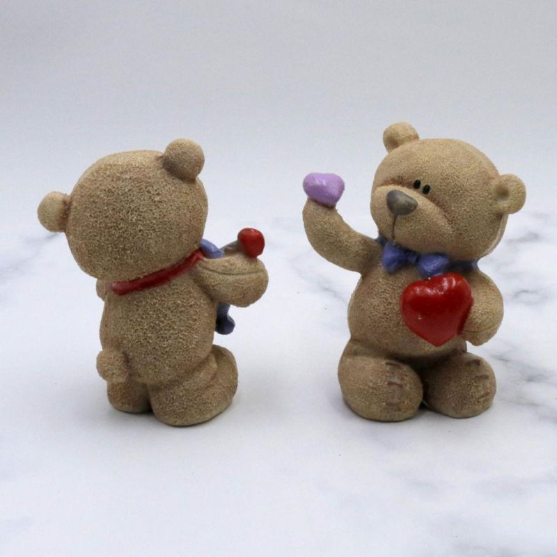 Custom Christmas Resin Statue Bear Couple Ornament Wedding Gifts