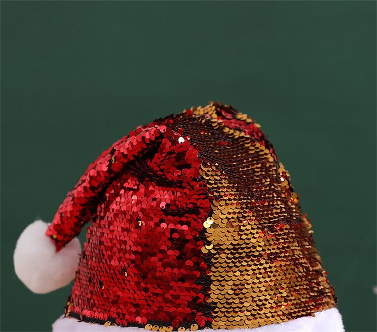 Wholesale Santa Hat Handmade Wool Ball Christmas Decoration Bulk Christmas Hats Pet Sequins Party Costume Hats for Adults