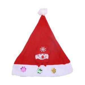 Custom Wholesale Santa Hats Christmas Ornament Applique Cartoon Cap Light Christmas Hat