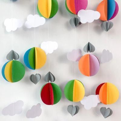 Three-Dimensional Paper Garland Flower Cloud Balloon Pendant Children&prime;s Birthday Party Kindergarten Decoration 3 Meters