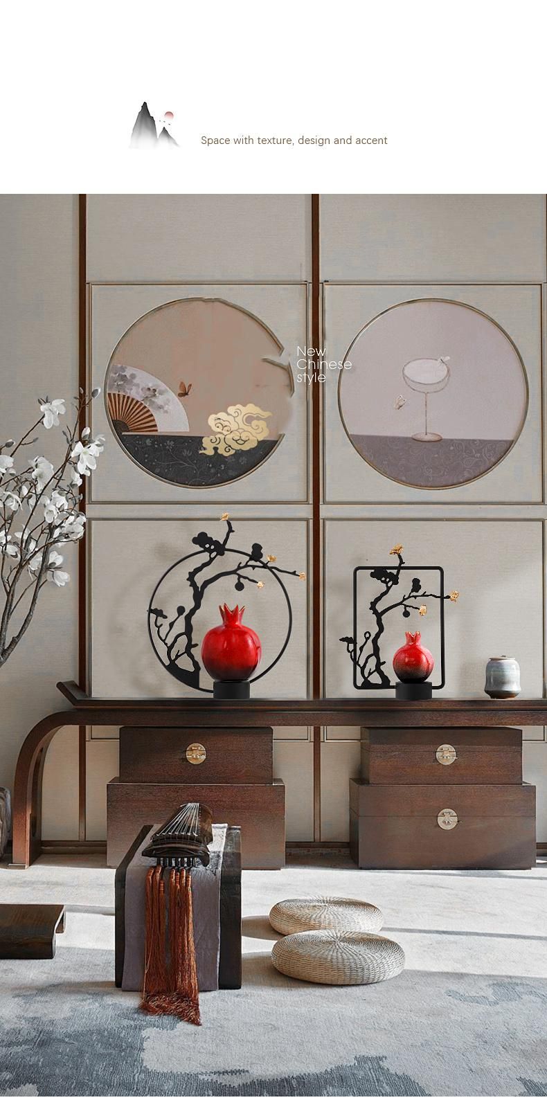 Creative Decoration Chinese Style Living Room Retro Decor Pomegranate Ceramic Home Accessories