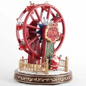 Wholesale Natal 2019 Plastic Craft LED Animated Ferris Wheel Christmas Music Box