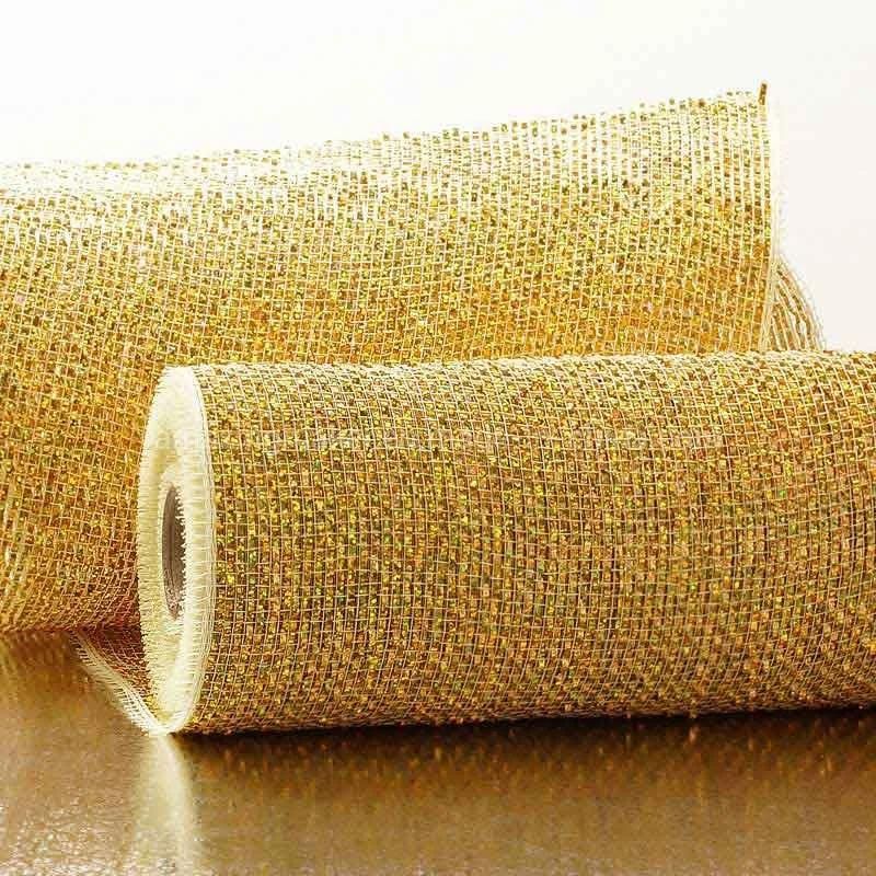 Eco-Friendly Solid Metallic 10′′ Deco Mesh for Fruit Packaging