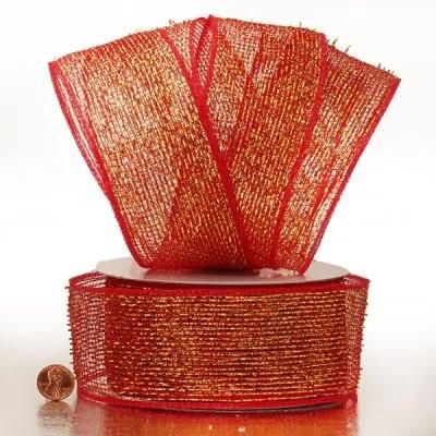 Half Solid Metallic 2.5&prime;&prime; Wedding Deco Mesh Ribbons