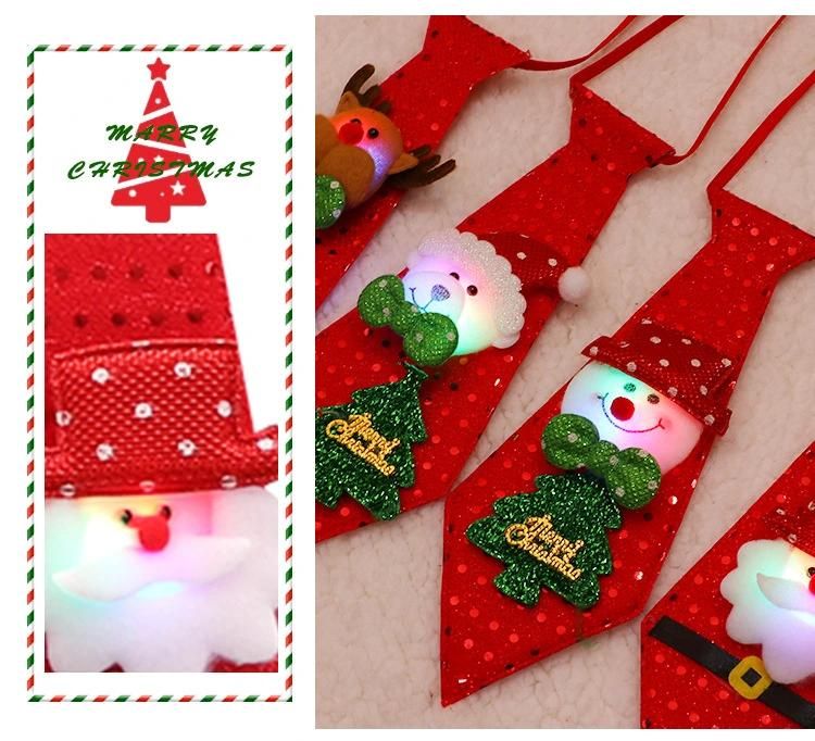 Christmas Decorations Children′s Luminescent Toys Elk Snowman Luminescent Tie