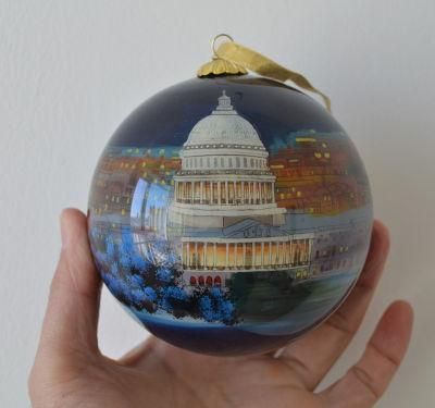 Inside Painting Christmas Glass Ornament Bauble