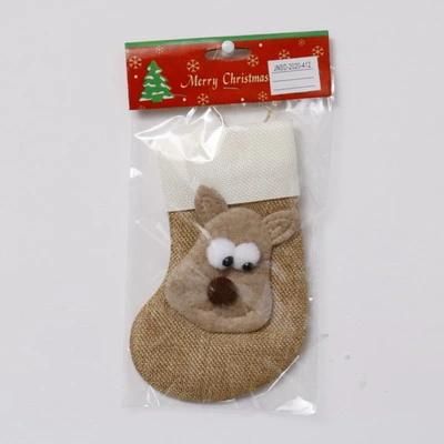 Cute Mideer Design Linen Color Felt Design Christmas Indoor Decorative Stockings