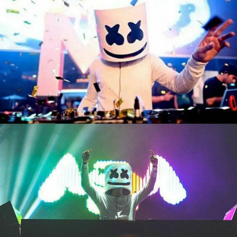 LED Marshmello Helmet Candy Full Head Helmet Bass-Music Prop