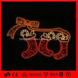 2D Christmas Socks Red Decorative LED Motif Light