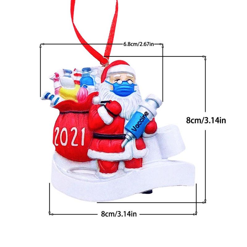 Custom 2022 3D Santa Christmas Decor Xmas Tree Hanging Santa Claus Hanging Ornament Snowflake Gift for Promotion