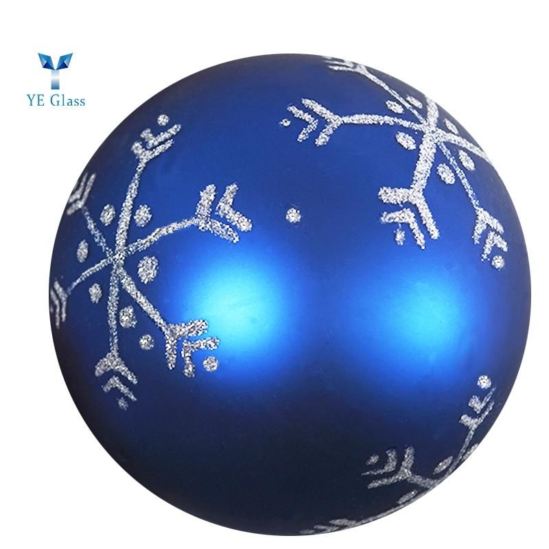 Customized blue Borosilicate Glass Christmas Ornament Balls for Decoration