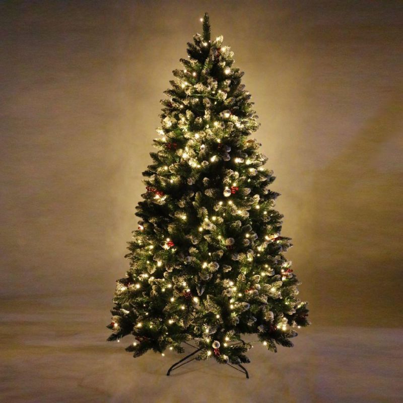 3FT 5FT 9FT 7FT Popular Green Pine Needle and PVC Mix LED Light Pre-Lit Christmas Tree