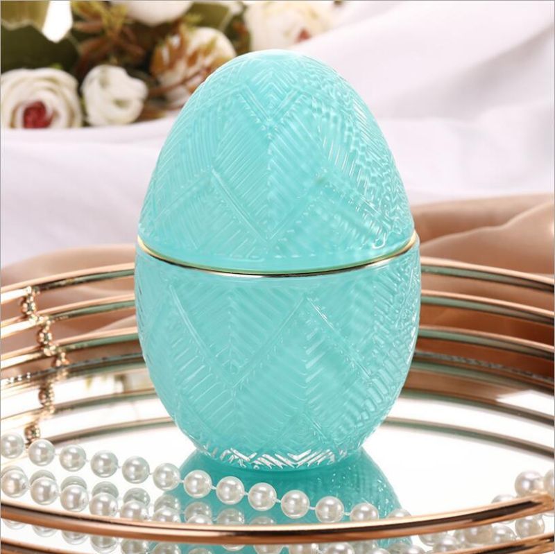 Wholesale Fancy Design Glass Candle Jar for Wedding Gift Egg Shaped Candle Holder