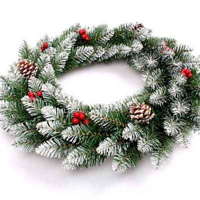 Yh1971 Christmas Wreath 40cm Decoration for Home Spruce Artificial Wreath Door Hanging Ornament