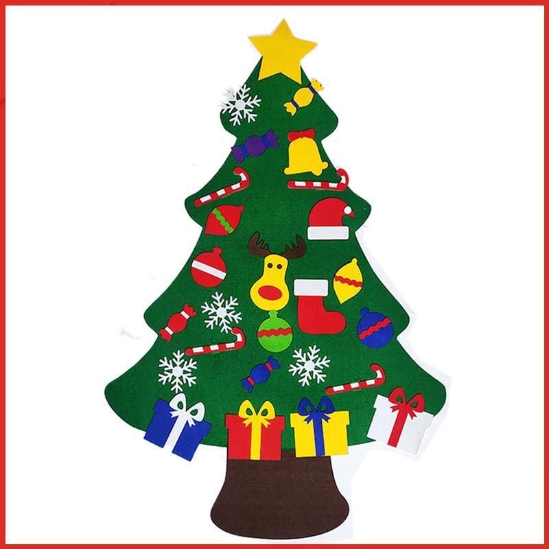 DIY Christmas Tree with 26 Detachable Ornaments Xmas Gifts for Kids Door Wall Hanging Decoration