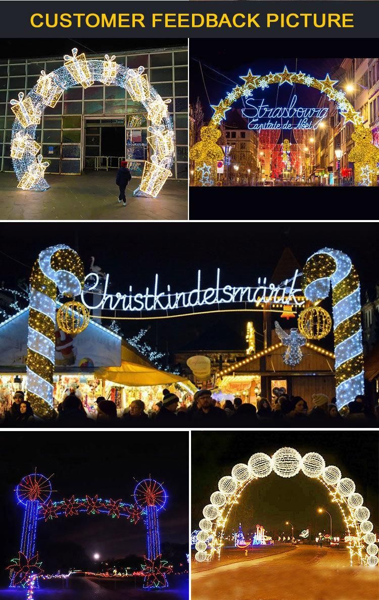 Christmas Lighted 3D Tunnel Across Street LED Motif Lights