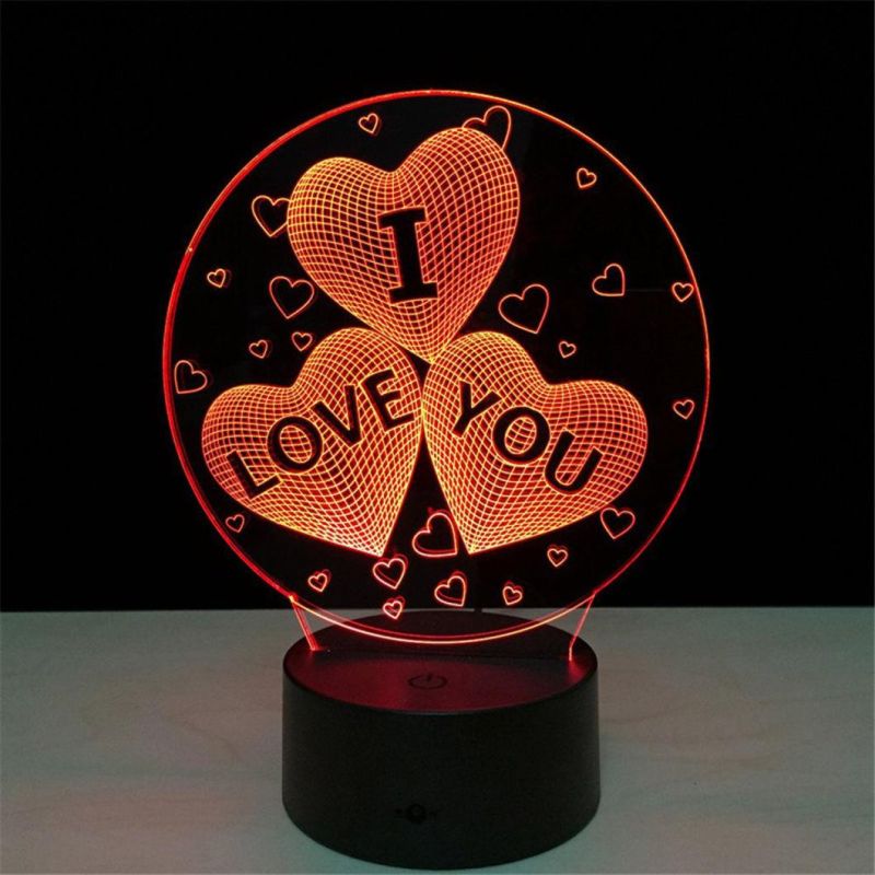 3D LED Lamp Valantines Gifts