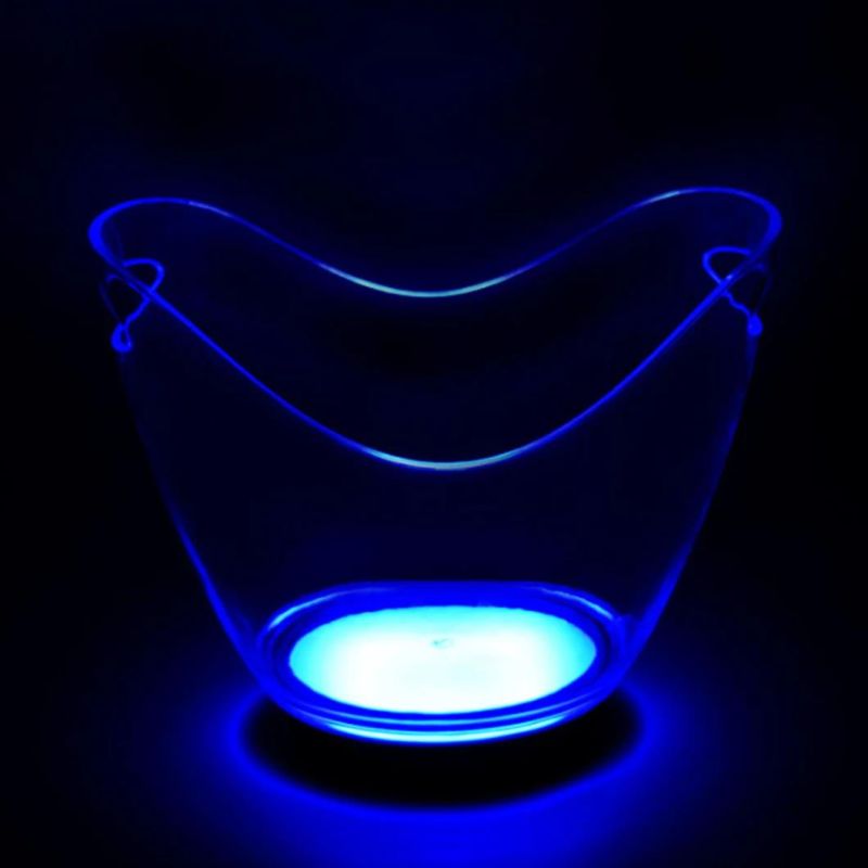 LED Transparent Plastic Acrylic LED Charging Colorful Ice Bucket