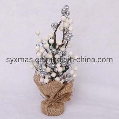 Factory New Design White and Silvery Berry Christmas table Tree