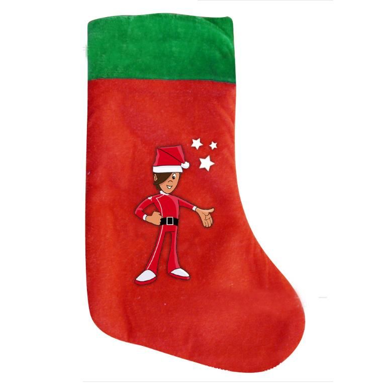 Factory Whole Sales Kinds of Xmas Socks with Velvet Woven Material Silk Printing Embroidery Logo Bronzing Logo and Heat Transfer Printing