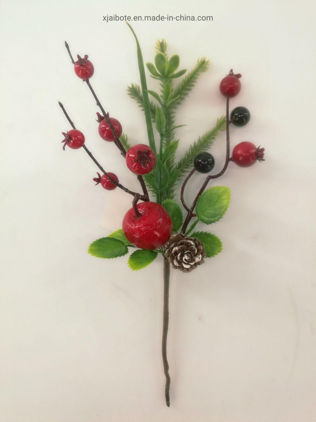 Perfect Artificial Christmas Pine Pick with Red Berries