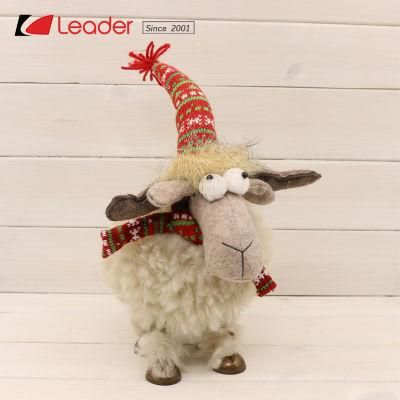 Hot-Sale Nordic Fabric Wobbling Sheep Figurine Swedish Christmas Decoration, Sewing Crafts for Home Decoration and Holiday Gifts