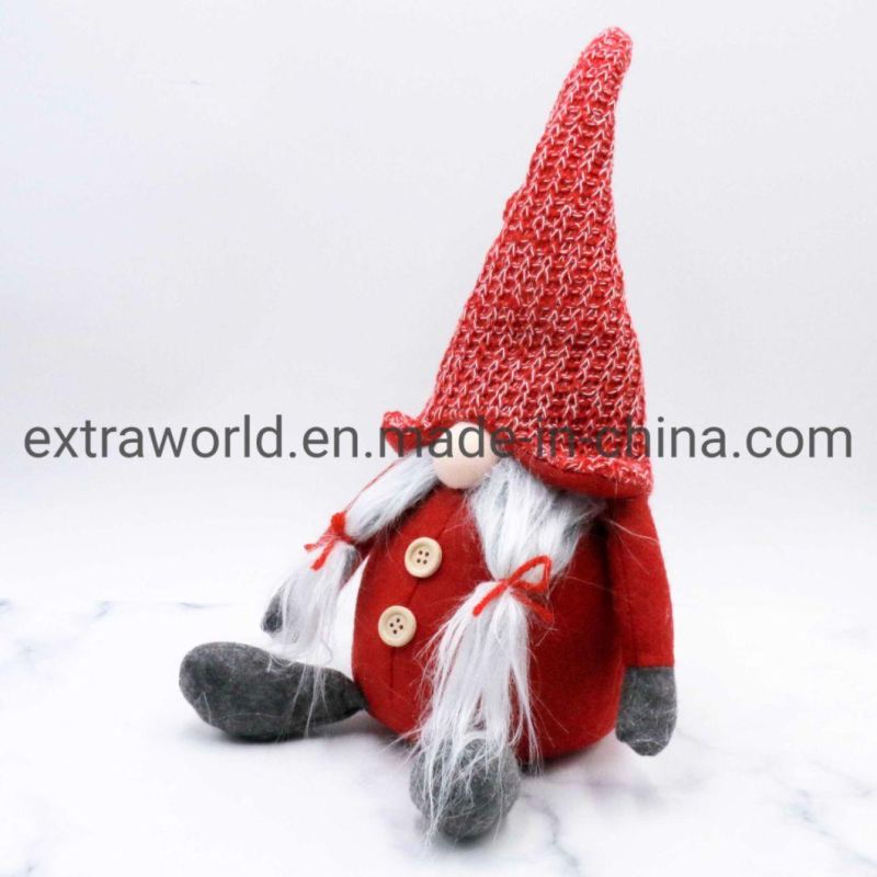 Christmas Fabric Goblin Ornaments Handmade Plush Elf Family Holiday Decoration
