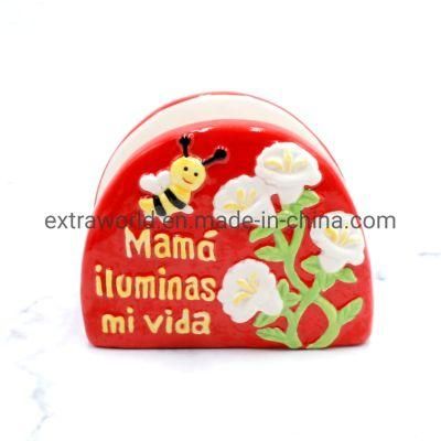 Custom Wholesale Ceramic Napkin Holder for Mother Day Gift