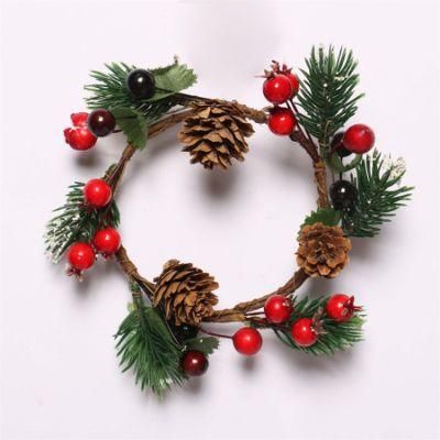 Cheap Price High Quality 17cm Small Christmas Tree Deco Red Berry Wreath
