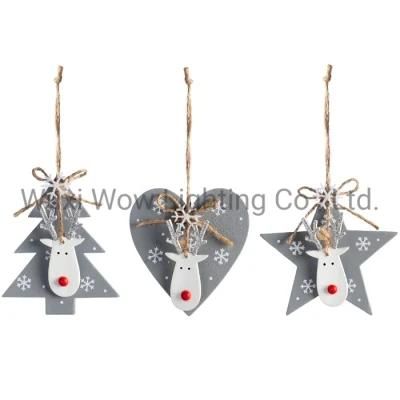 Set of 6 Hanging Christmas Decorations 9 Cm