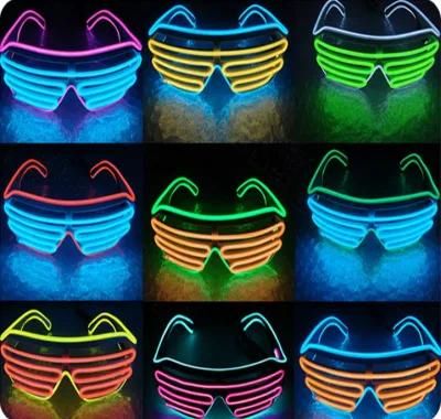 DJ Night Club EL Props Sound Activated LED Party Glasses